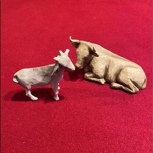 Willow Tree nativity ox and goat
